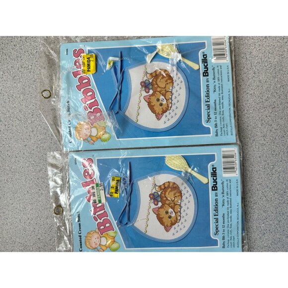 Bucilla Cross Stitch Bibbles Special Edition 4 packs New Cats Bears Animals Baby - Picture 4 of 4